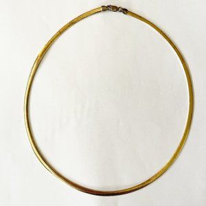 Italy 925 Smooth Necklace Gold/Silver Two Sided